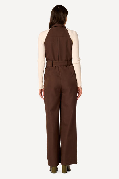 Combinaison longue unie Taupe - Axara Paris