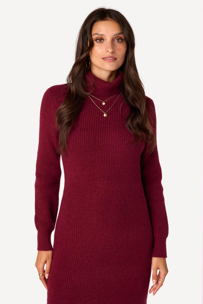 Robe pull unie Bordeaux - Axara Paris
