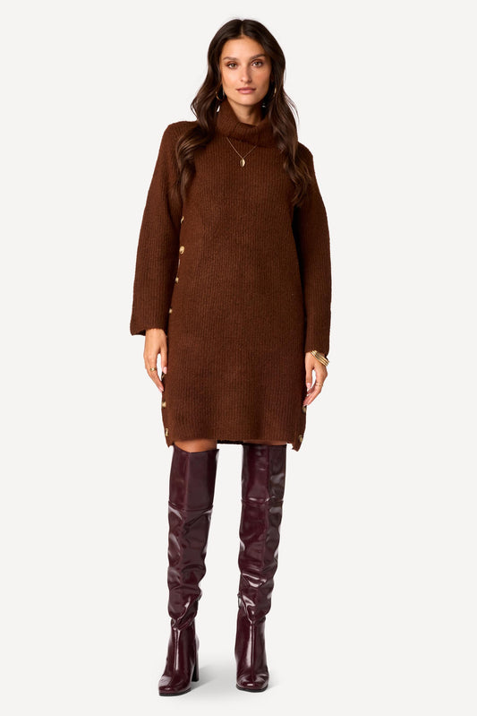 Robe pull unie Choco - Axara Paris