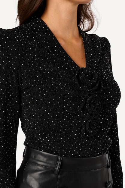 Top avec strass  Noir - Axara Paris