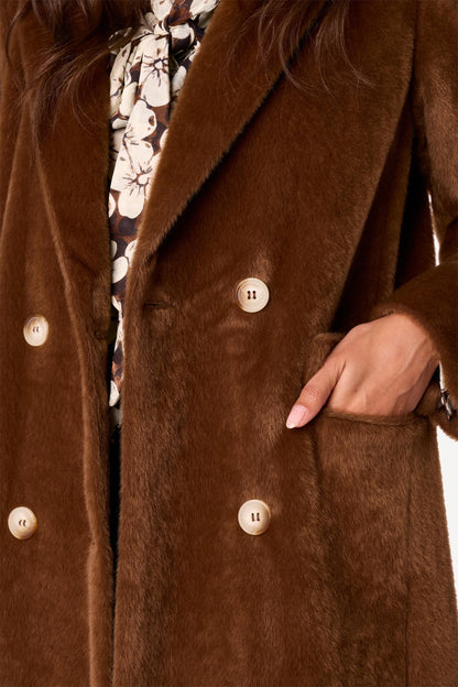 Manteau long uni Choco - Axara Paris