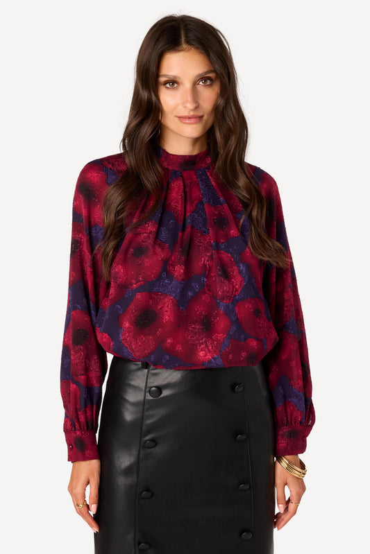 Blouse imprimée Bordeaux - Axara Paris