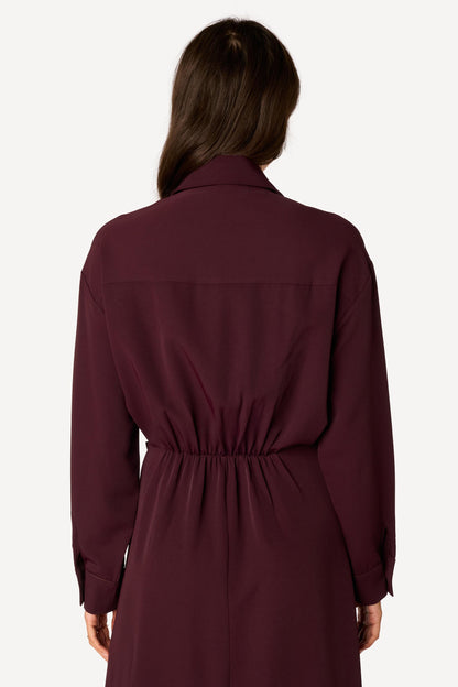 Robe longue unie Prune - Axara Paris