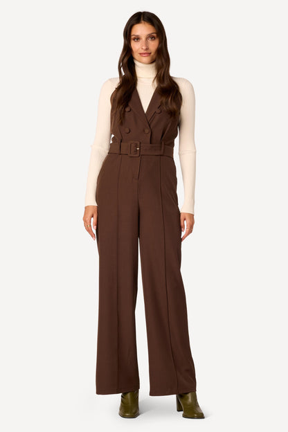 Combinaison longue unie Taupe - Axara Paris