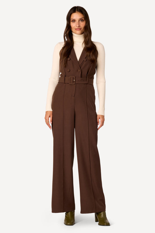 Combinaison longue unie Taupe - Axara Paris