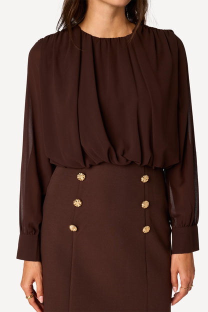Robe courte unie Choco - Axara Paris
