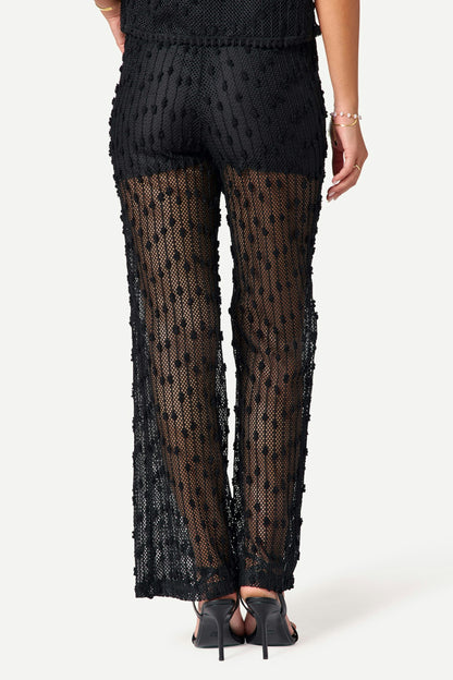 Pantalon mesh uni Noir - Axara Paris