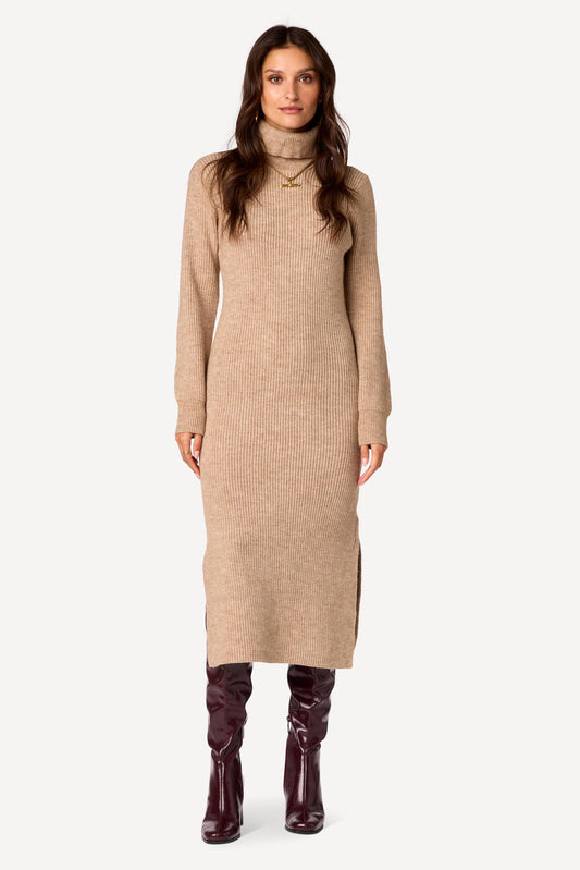 Robe pull unie Taupe - Axara Paris