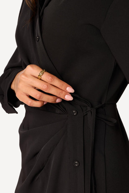 Robe longue unie Noir - Axara Paris