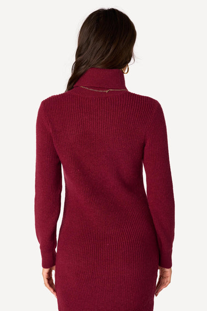 Robe pull unie Bordeaux - Axara Paris
