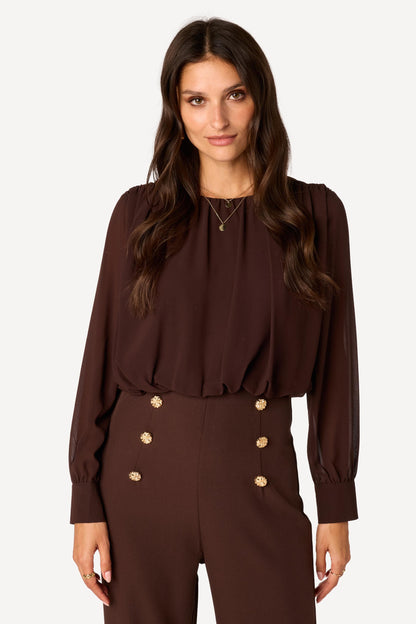 Combinaison longue bi-matière Choco - Axara Paris