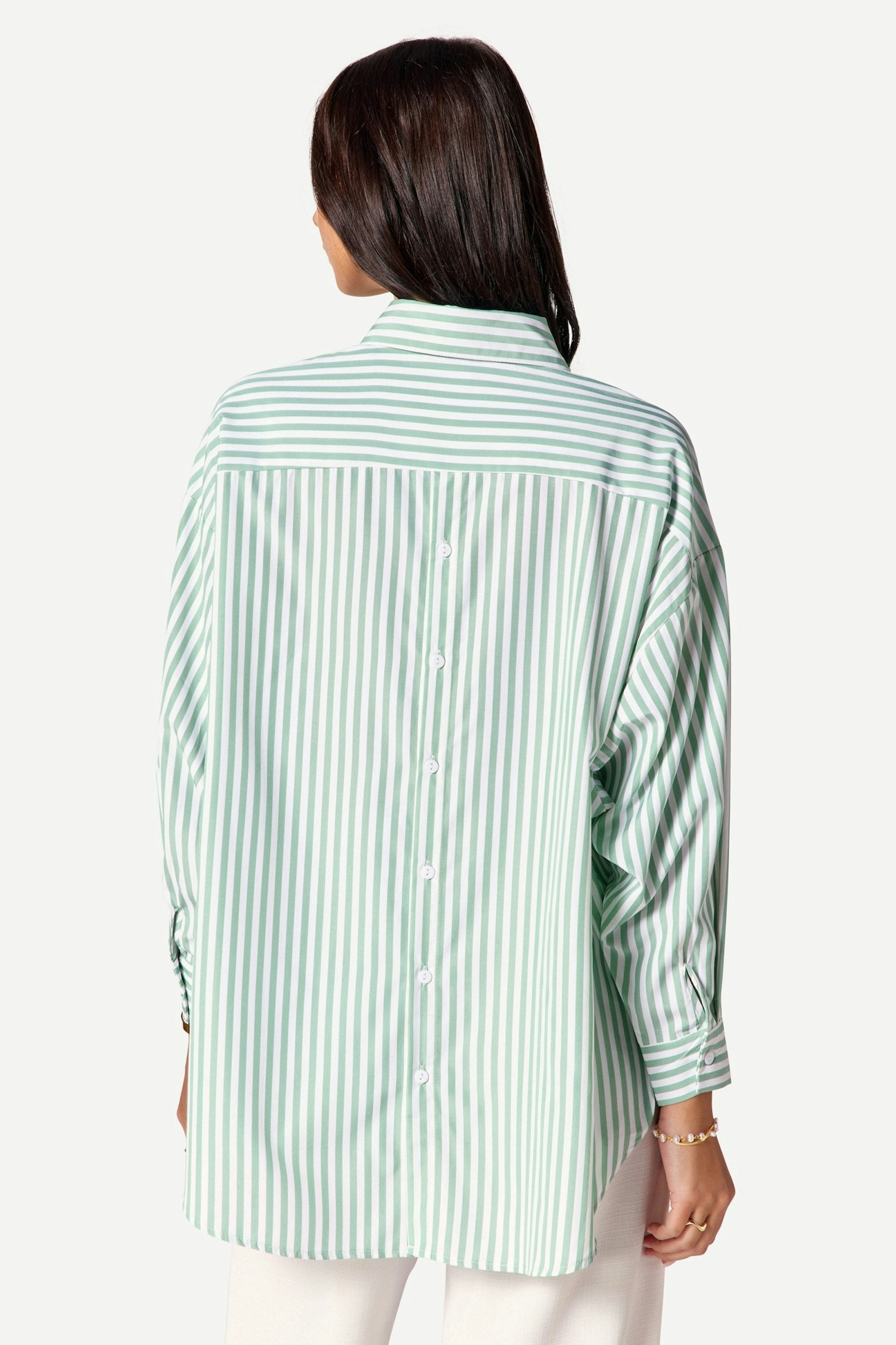 Chemise ample rayée Vert - Axara Paris