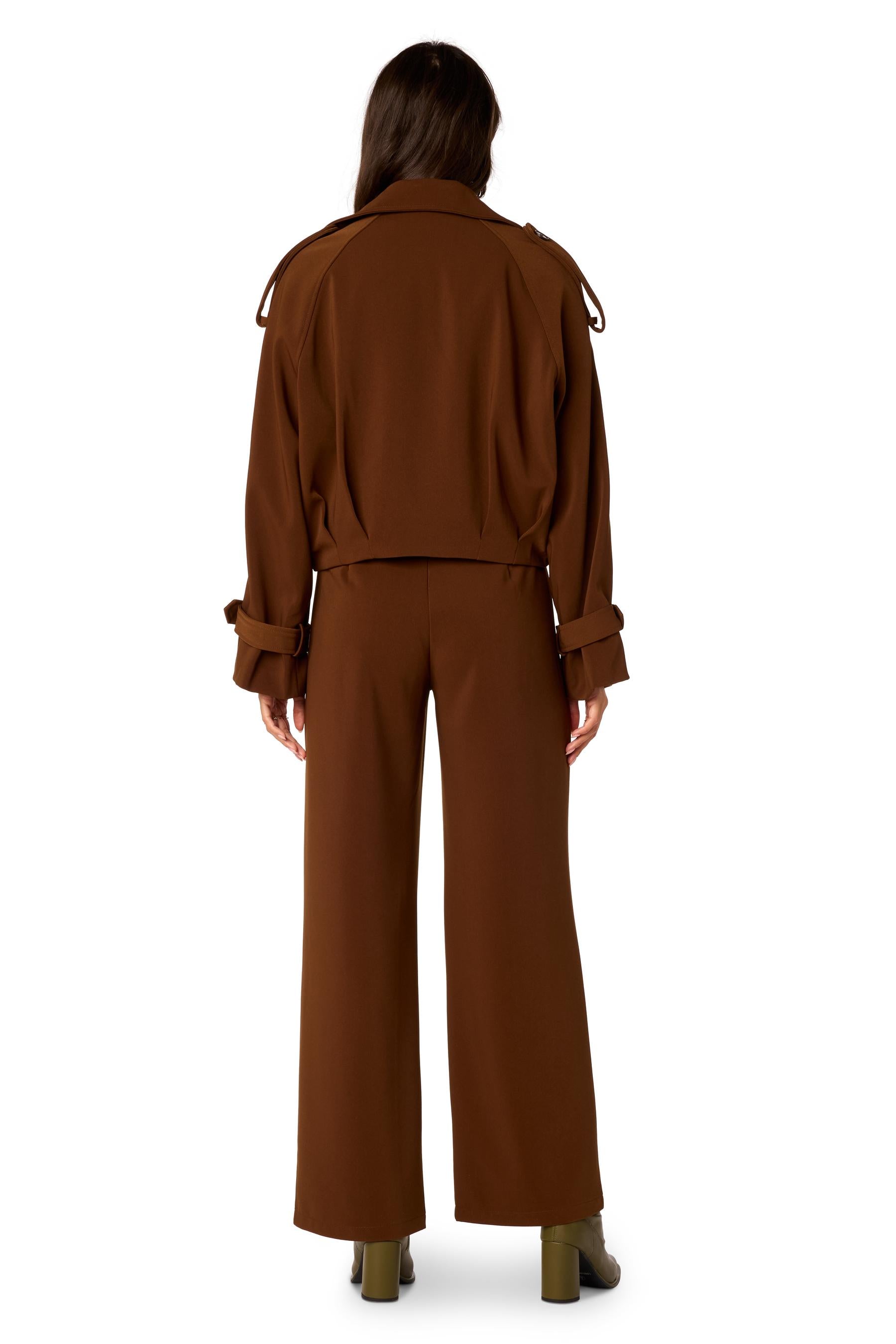 Trench-coat court Marron - Axara Paris