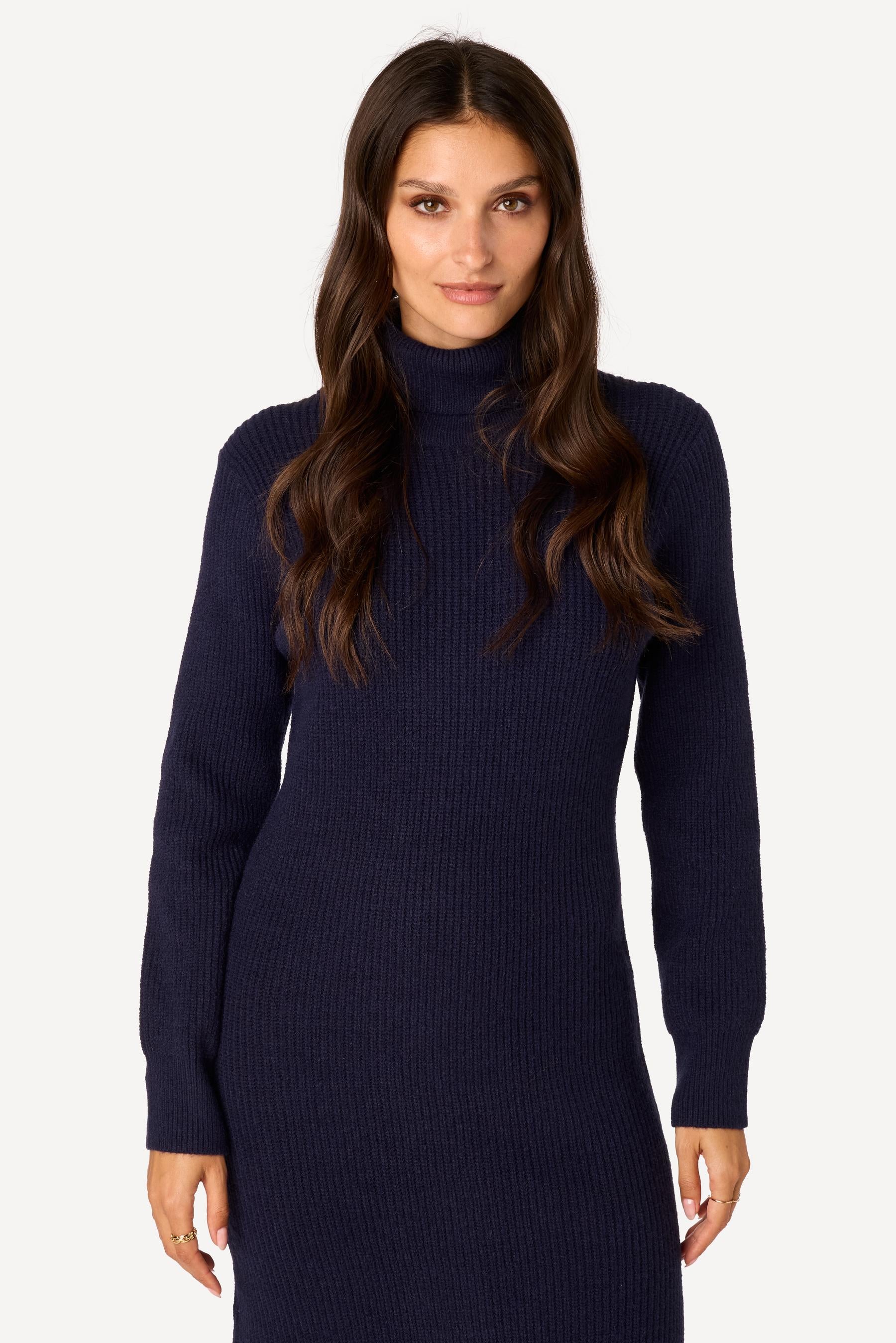 Robe pull unie Marine - Axara Paris