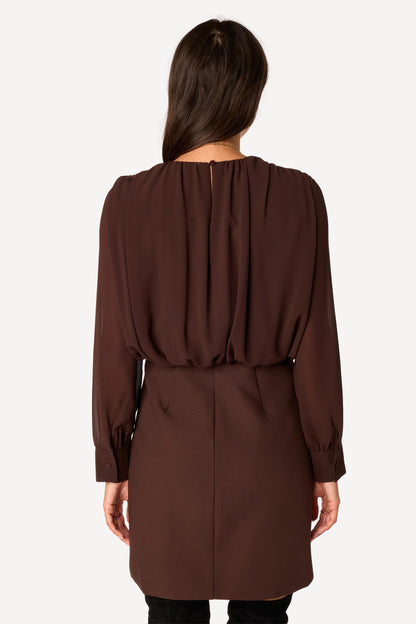 Robe courte unie Choco - Axara Paris