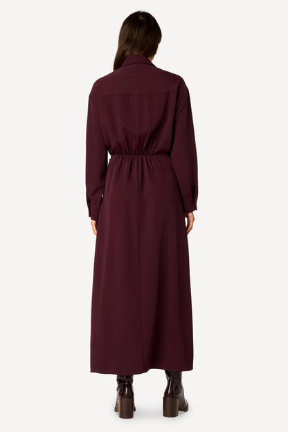 Robe longue unie Prune - Axara Paris