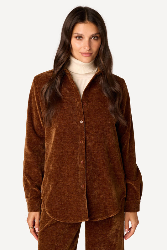 Chemise unie Marron - Axara Paris