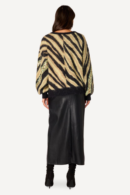 Pull à sequins Camel - Axara Paris