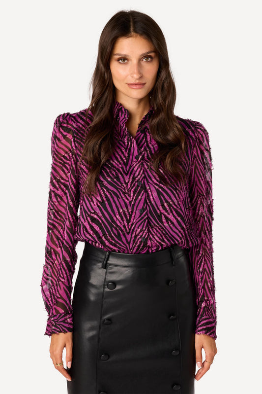 Chemise imprimée Violet - Axara Paris