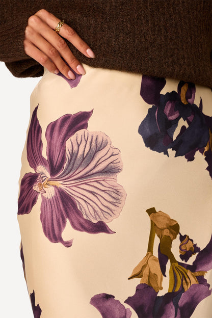 Jupe longue imprimée Beige - Axara Paris