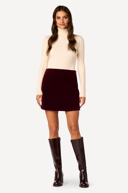 Mini jupe unie Prune - Axara Paris
