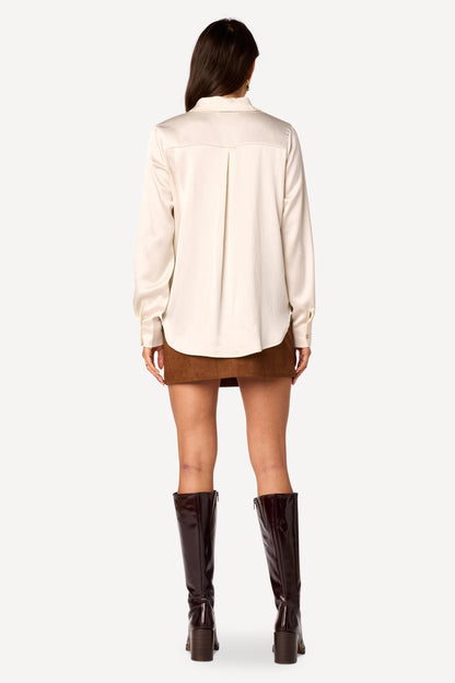 Chemise unie Ecru - Axara Paris