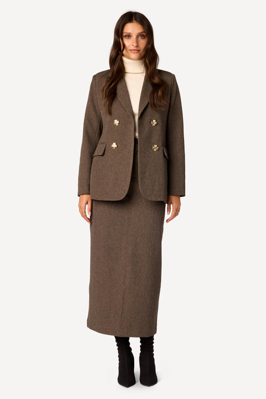 Veste unie Taupe - Axara Paris