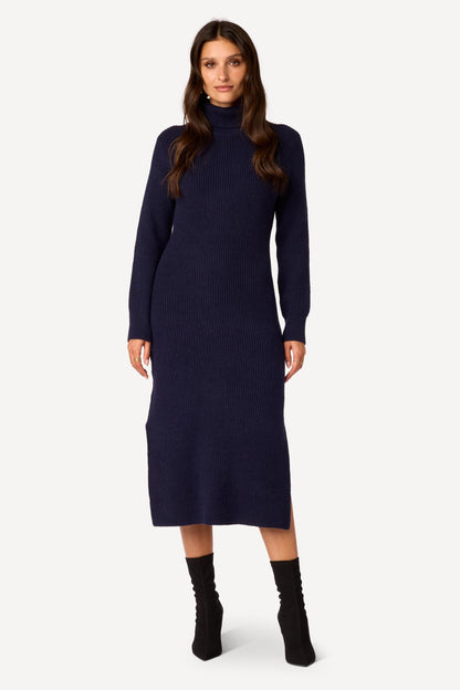 Robe pull unie Marine - Axara Paris
