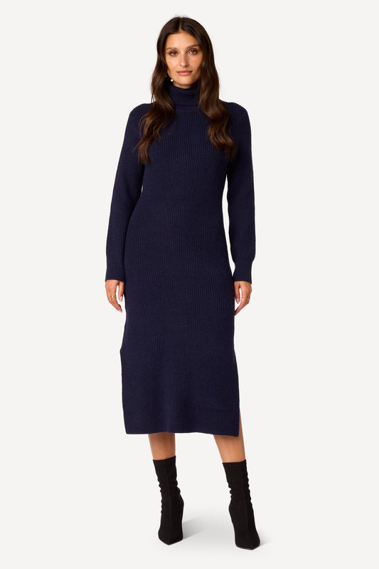 Robe pull unie Marine - Axara Paris