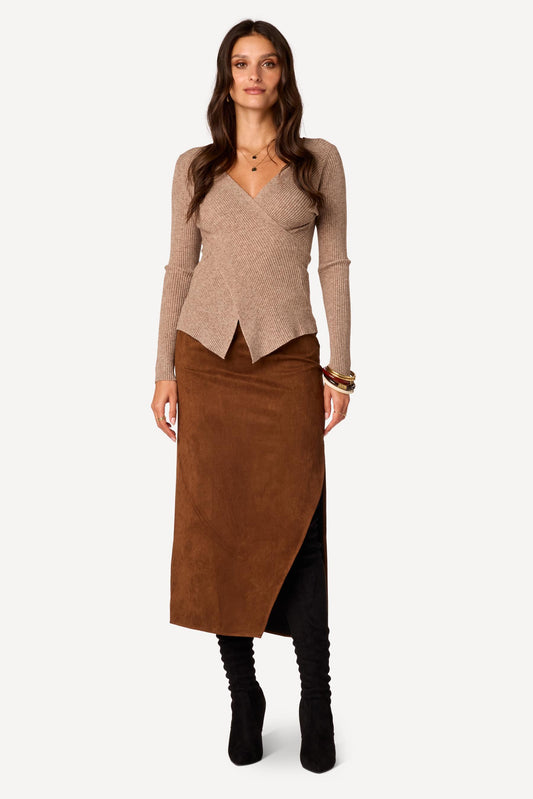 Pull chiné Taupe - Axara Paris