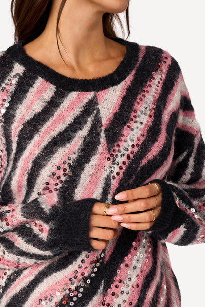 Pull à sequins Rose - Axara Paris