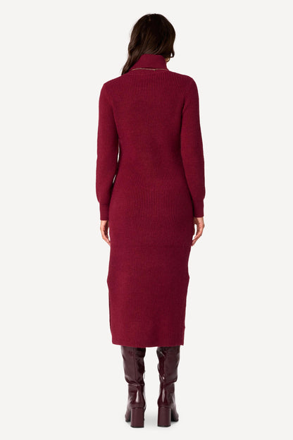 Robe pull unie Bordeaux - Axara Paris