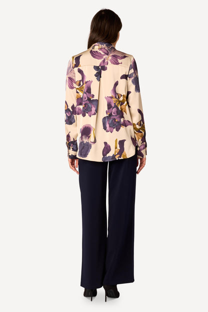 Chemise imprimée Beige - Axara Paris