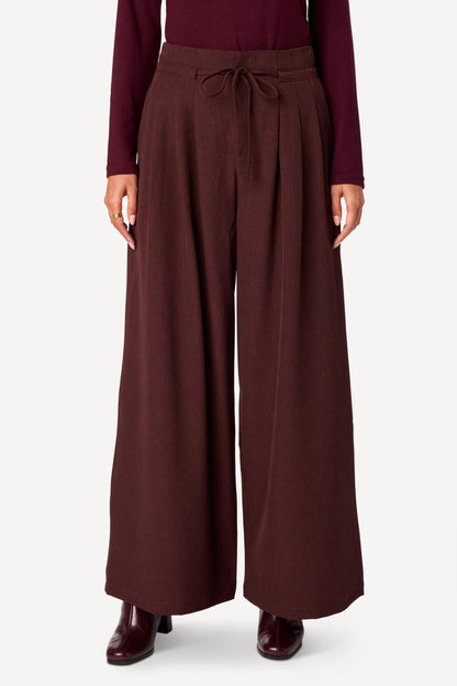 Pantalon large uni Choco - Axara Paris