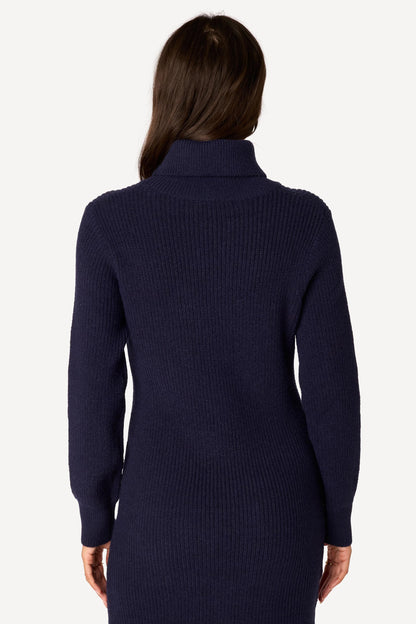 Robe pull unie Marine - Axara Paris