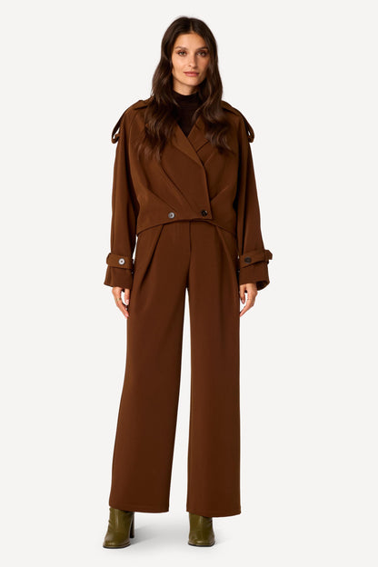 Trench-coat court Marron - Axara Paris