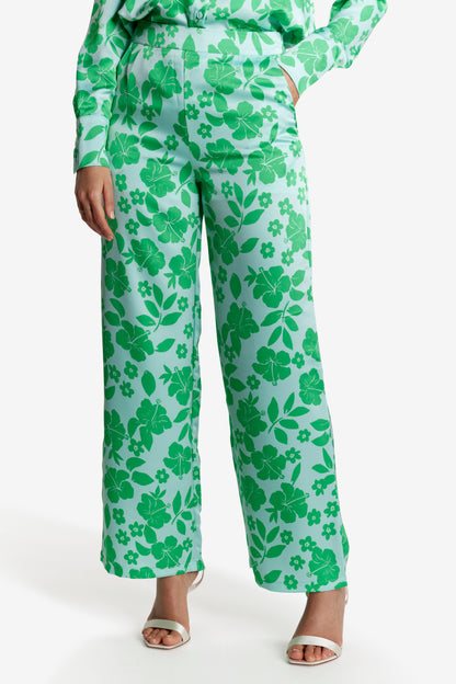 High waist floral printed trouser